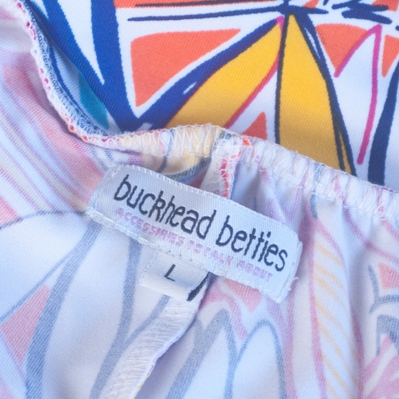 Buckhead Betties Orange Tropical Palm Print Casual Beach Palazzo Pants - Picture 2 of 9